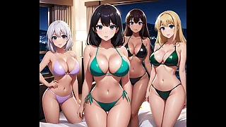 Hundreds of Sexy Anime Girls vulnerable Paradise Island&excl;