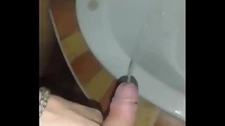 Peeing while hard