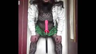 swinging both ways crossdresser wants to abominate filmed while getting his anal pussy fucked unconnected with a real weasel words instead of this dildo machine fucking him part 41