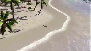 Busty Anime Girls Scant Dancing in a Beach