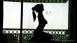 Bigtittygothegg Silhouette Dildo Riding
