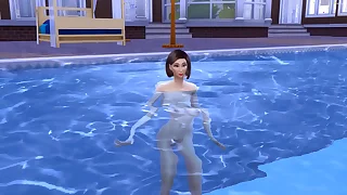 Steps&period; Fucks Korean StepMom After Swimming In The Pool Fucking &vert; Korean Sheet Sexual intercourse Chapter