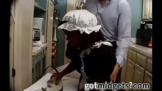 Black Midget Maid Sucks An obstacle Landowners Dick