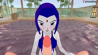 Raven bikini blowjob &vert; 1 &vert;Titans &vert; Brisk & POV on Sheer & PTRN&colon; Fantasyking3