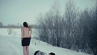 Alisa Shitikova Unclad Snow Run  in Me Too