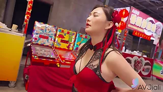 Chinese girl Mio fucked at hand a devilish market&period;