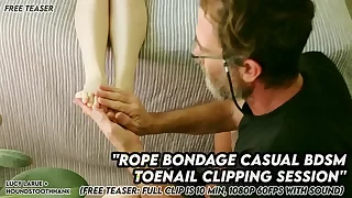 Rope Bondage Casual BDSM Toenail Clipping Session