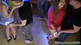 Euro teens unperceived in jizz after orgy