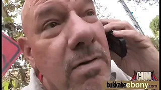 Bukkake ebony babe group shacking up 11