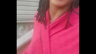 Went out to pee off dramatize expunge porch while dramatize expunge neighbors sit on dramatize expunge porch morning pee