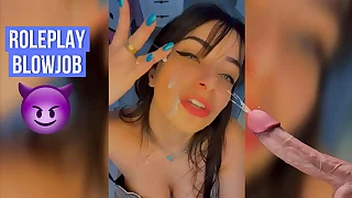 ROLEPLAY VOYEUR FETISH Peel hot latina catching you spying her coupled with giving a hot blowjob to you