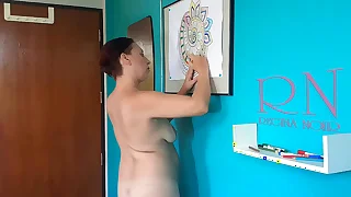 Indian nudist painting Indian rotate - Mandala&period; Relax music&period; Naked slyness workshop&period; Instalment 6